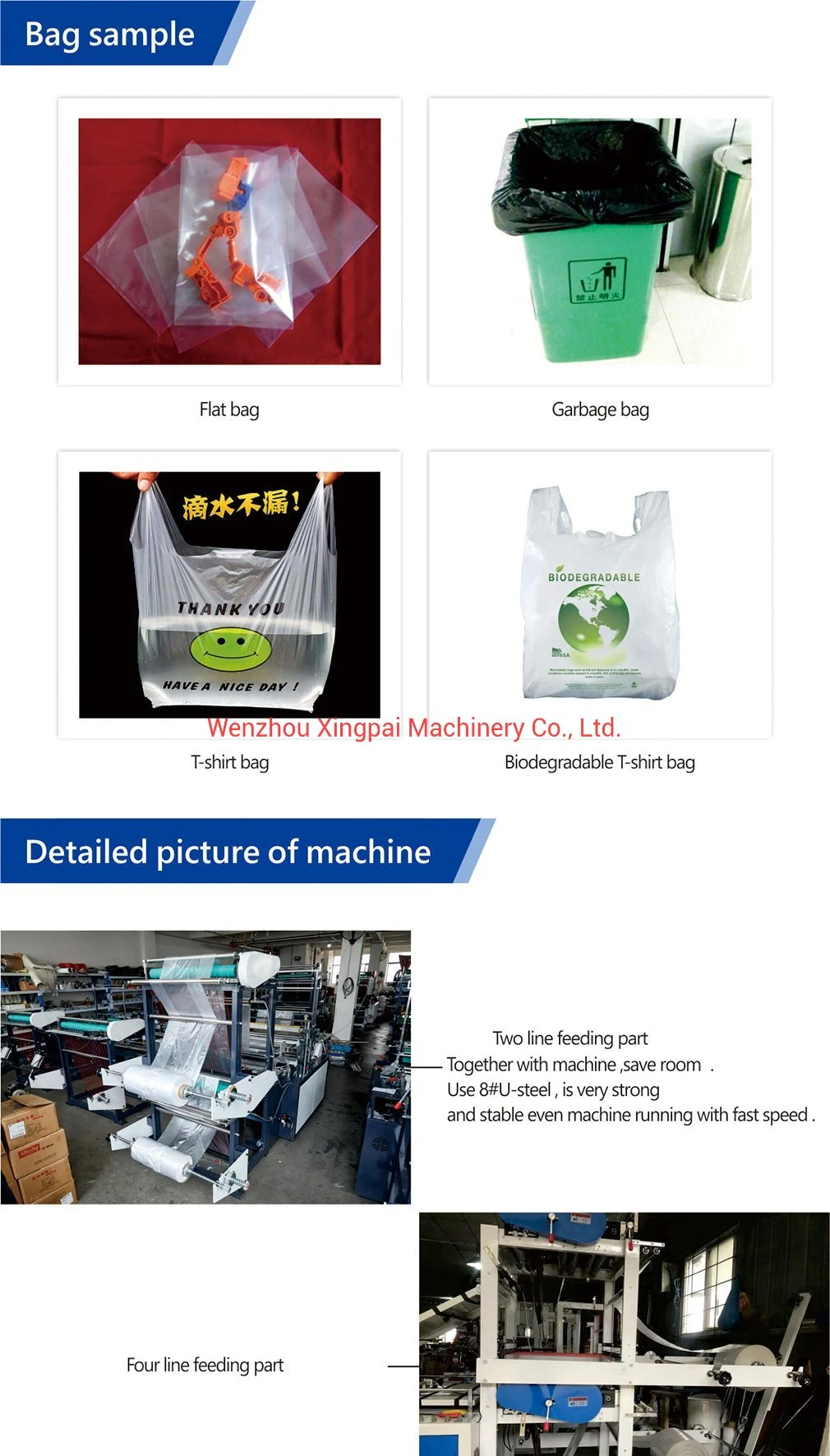 Price 4 Lines HDPE, LDPE Plastic Nylon Flat Garbage Bag Heat Bottom Sealing Cold Cutting Non Woven Automatic Shopping Bag Making Machine for Biodegradable PLA